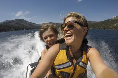 Silly, adventurous fun on a wave runner in Truckee, California