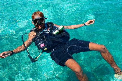 Diver rising